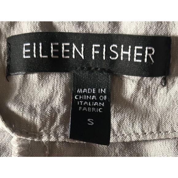 Eileen Fisher Linen Blend High Rise Straight Leg Beige Pants Small - Picture 6 of 7